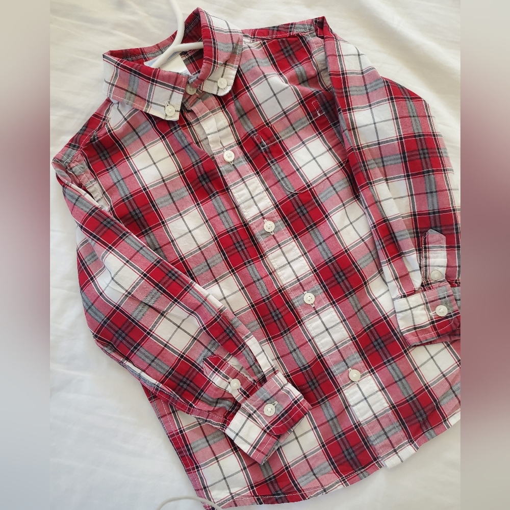 Janie and Jack Red Plaid 3T Boys